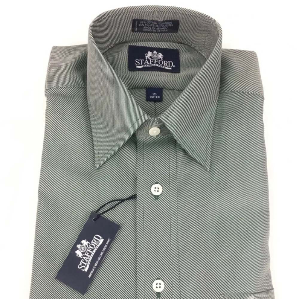 Stafford Mens Oxford Dress Shirt 15 32/33 Medium